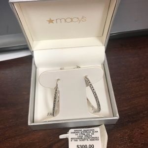 1/4 cttw diamond sterling silver hoops